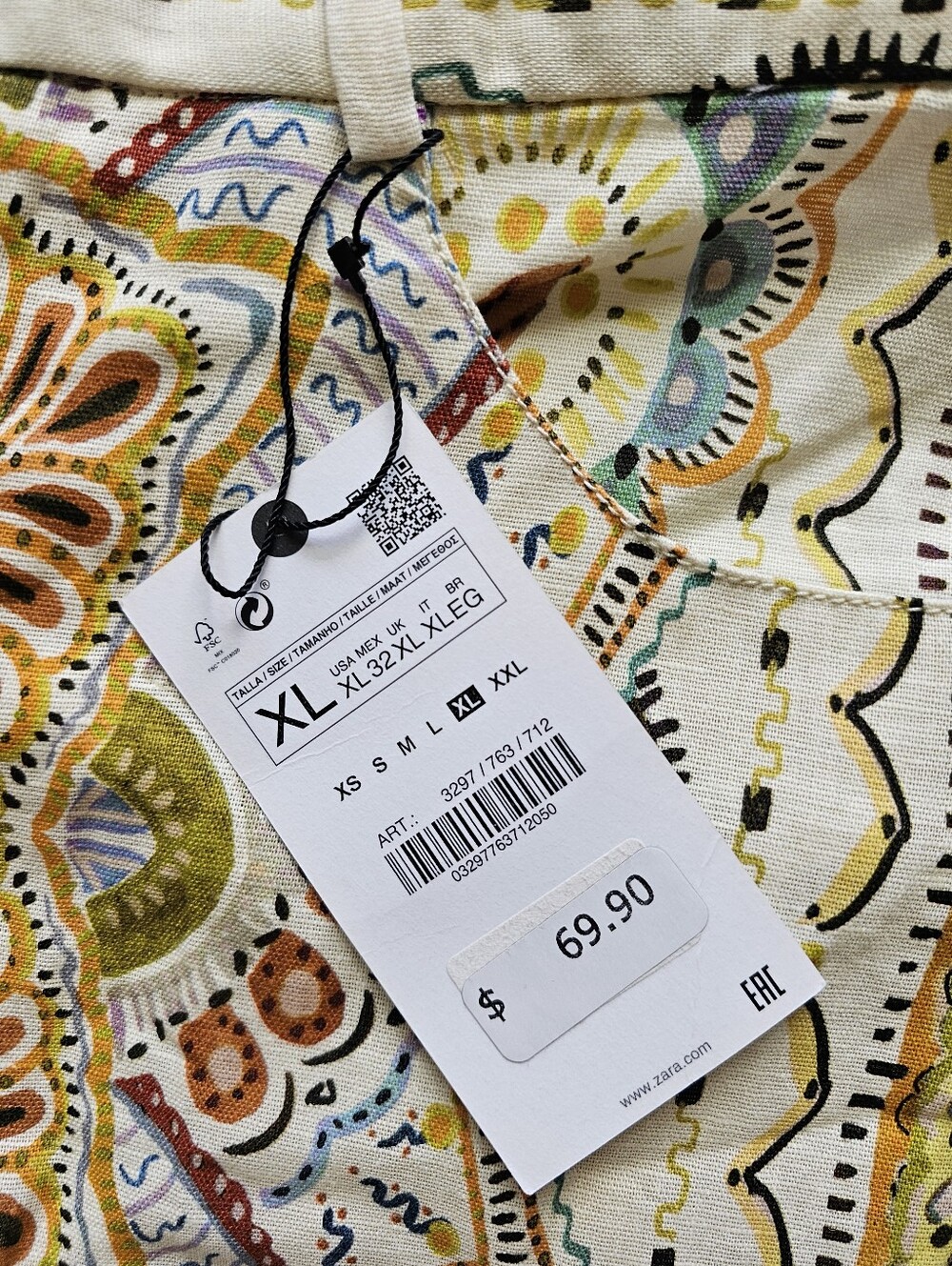 Zara Paisley Print Cotton Linen Blend Blazer Pant Set - Picture 11 of 11